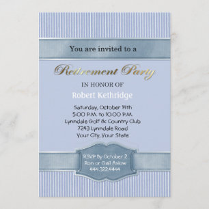 Invitaciones a la fiesta de retiro de franja azul