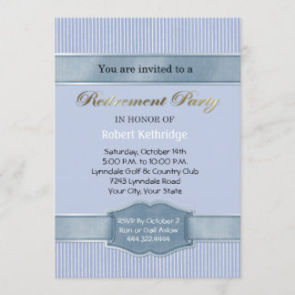 Invitaciones a la fiesta de retiro de franja azul 