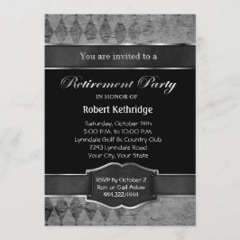 Invitaciones a la fiesta de retiro Gray Argyle Cla
