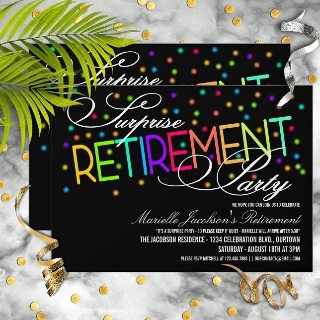 Invitaciones a la fiesta de retiro sorpresa (Subido por el creador)