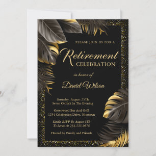 Invitaciones a la fiesta de retiro Sorpresa de Oro