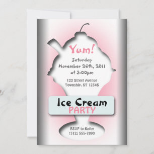 Invitaciones a la fiesta de silueta de helado