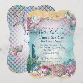 Invitaciones a la fiesta de sirena bajo el mar