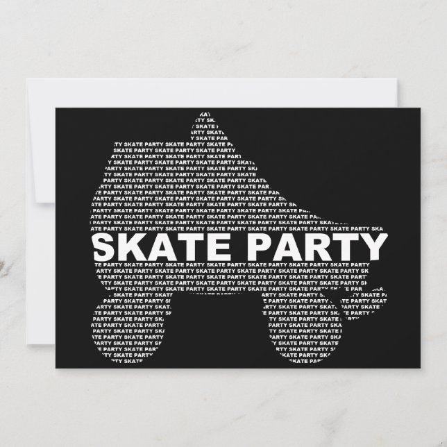 invitaciones a la fiesta de skate : pilas de tipo (Anverso)