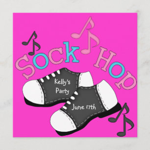 Invitaciones a la fiesta de Sock Hop