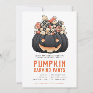 Invitaciones a la fiesta de tallado de calabaza de