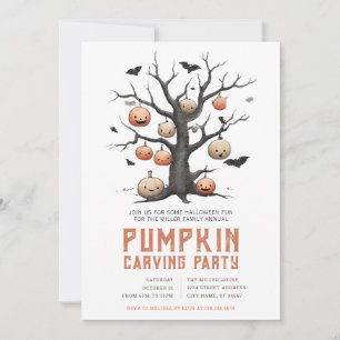 Invitaciones a la fiesta de tallado de calabaza de