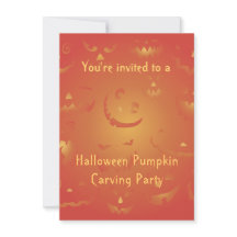 Invitaciones a la fiesta de tallado de calabaza de