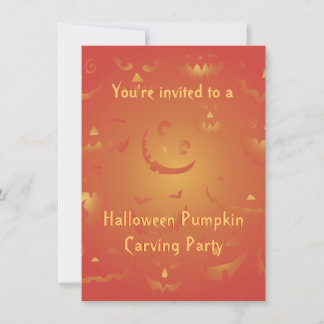 Invitaciones a la fiesta de tallado de calabaza de