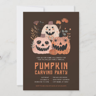 Invitaciones a la fiesta de tallado de calabazas d