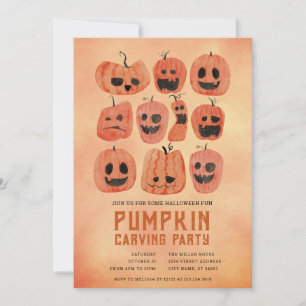 Invitaciones a la fiesta de tallado de calabazas d