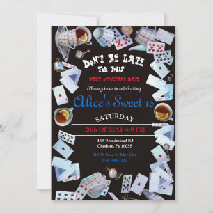 Invitaciones a la fiesta de té de Alicia en el paí