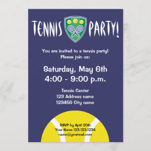 Invitaciones a la fiesta de tenis  invitaciones de
