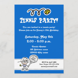 Invitaciones a la fiesta de tenis para el cumpleañ