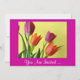 Invitaciones A La Fiesta De Tulipanes Púrpura Y Na
