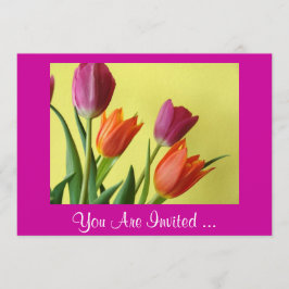 Invitaciones A La Fiesta De Tulipanes Púrpura Y Na