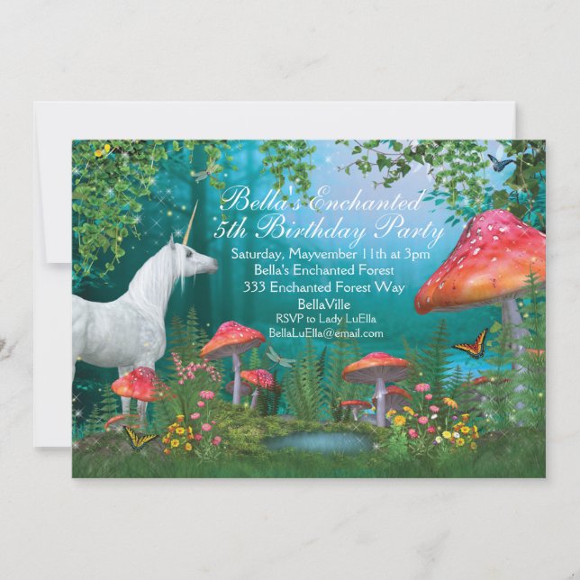 Invitaciones a la fiesta de Unicorn (Anverso)