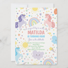 Invitaciones a la Fiesta de Unicornios Bonitos