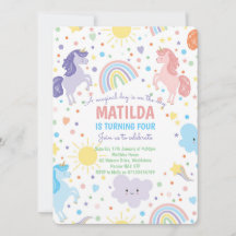 Invitaciones a la Fiesta de Unicornios Bonitos