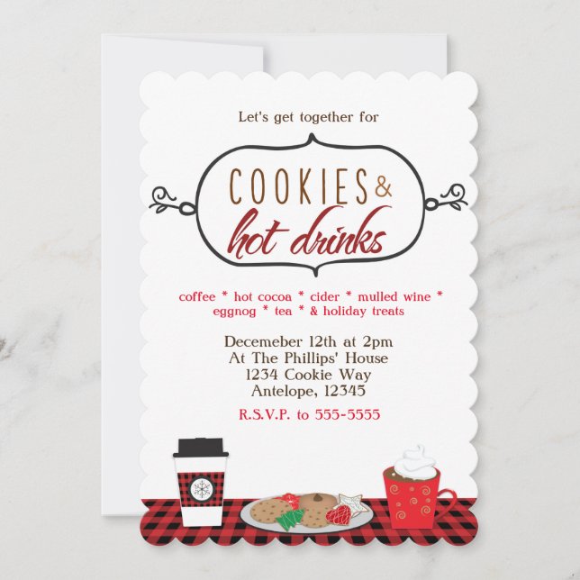 Invitaciones a la fiesta de vacaciones de galletas (Anverso)