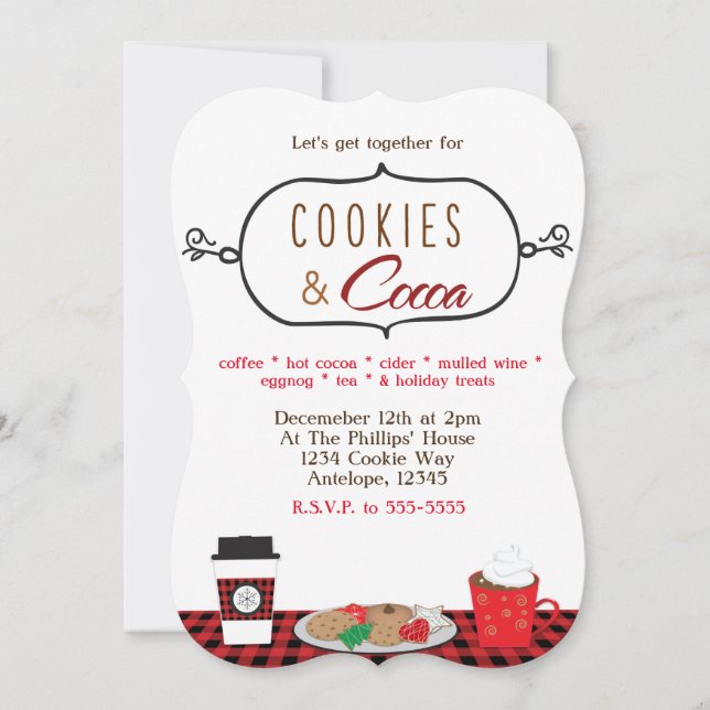 Invitaciones a la fiesta de vacaciones de GALLETAS (Anverso)