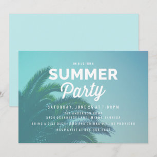 Invitaciones a la fiesta de verano de Palm Tree