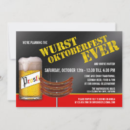 Invitaciones a la fiesta de Wurst Oktoberfest