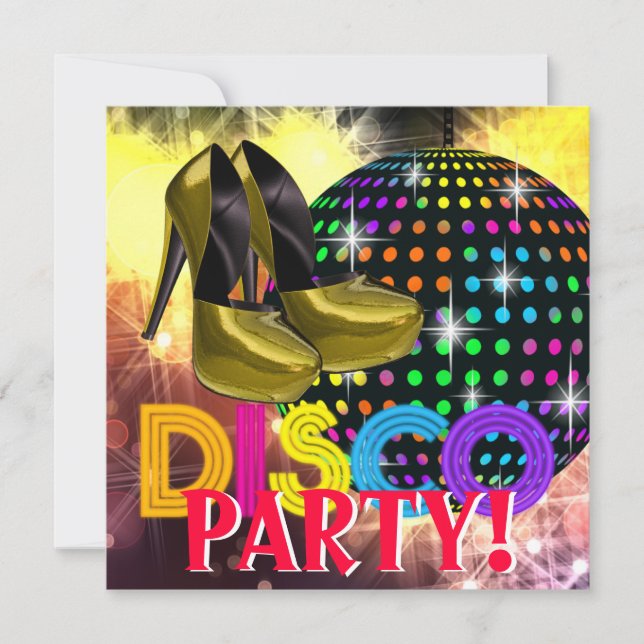 Invitaciones a la fiesta de zapatos de tacón alto  (Anverso)