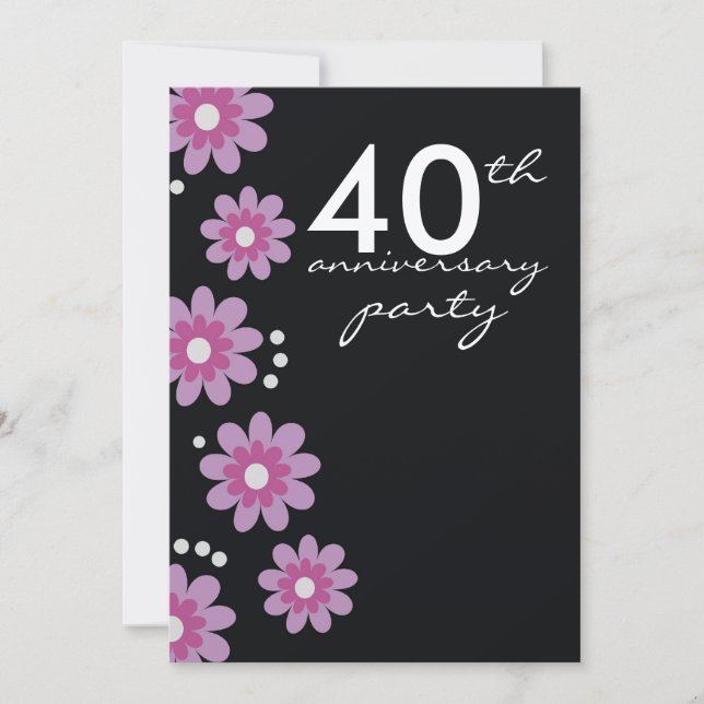 Invitaciones a la fiesta del 40 aniversario de bod (Anverso)