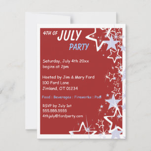 Invitaciones a la Fiesta del 4 de Julio de las Est