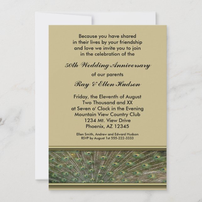 Invitaciones a la Fiesta del 50 Aniversario del Pa (Anverso)