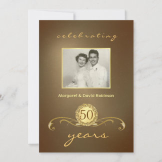 Invitaciones a la fiesta del 50 aniversario - Oro 