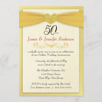 Invitaciones a la fiesta del 50 aniversario - Oro