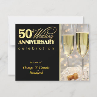 Invitaciones a la fiesta del 50 aniversario - Oro 