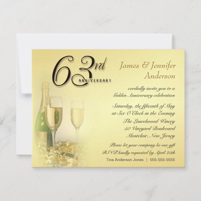 Invitaciones a la fiesta del 63º aniversario de bo (Anverso)