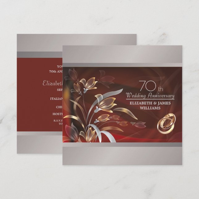 Invitaciones a la fiesta del 70º aniversario de bo (Anverso / Reverso)