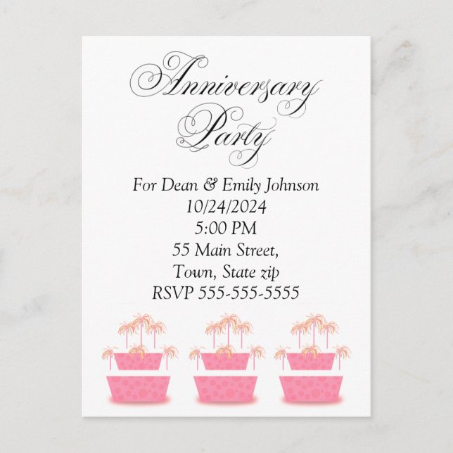 Invitaciones a la fiesta del aniversario (Anverso)