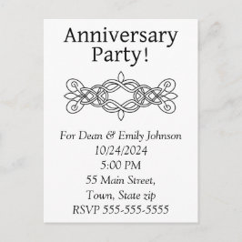 Invitaciones a la fiesta del aniversario