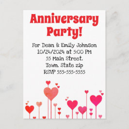Invitaciones a la fiesta del aniversario