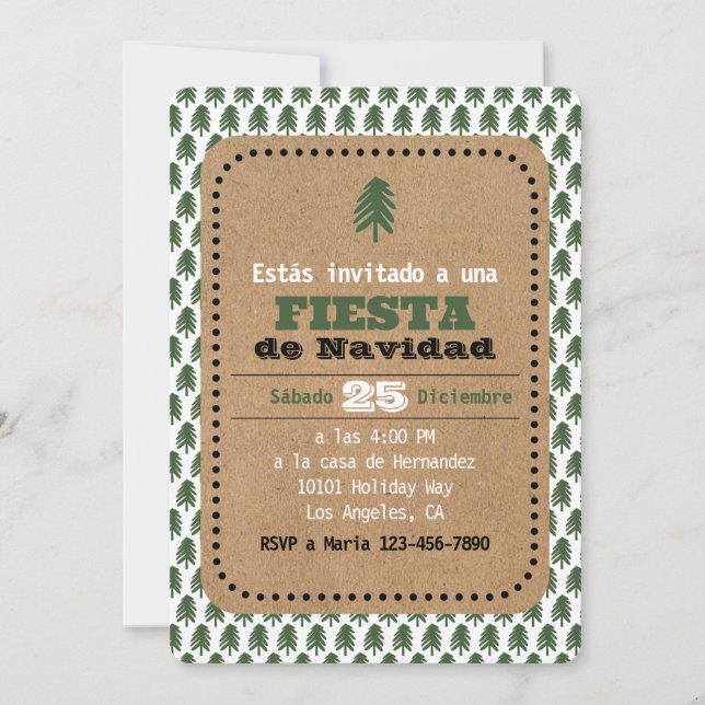 Invitaciones a la Fiesta del Árbol de Navidad de F (Anverso)