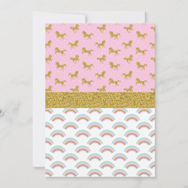 Invitaciones a la Fiesta del Arcoiris de Unicornio (Anverso)