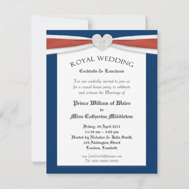Invitaciones a la fiesta del Boda Real Watch House (Anverso)
