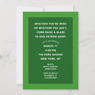 Invitaciones a la fiesta del Día de San Patricio