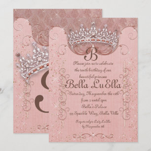 Invitaciones a la fiesta del diamante Princess Bli