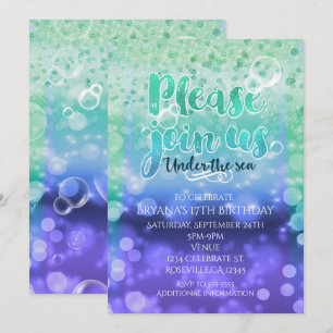Invitaciones a la fiesta del océano tropical bajo
