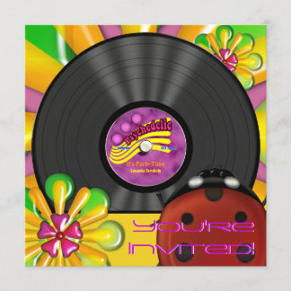 Invitaciones a la fiesta del registro del vinilo p