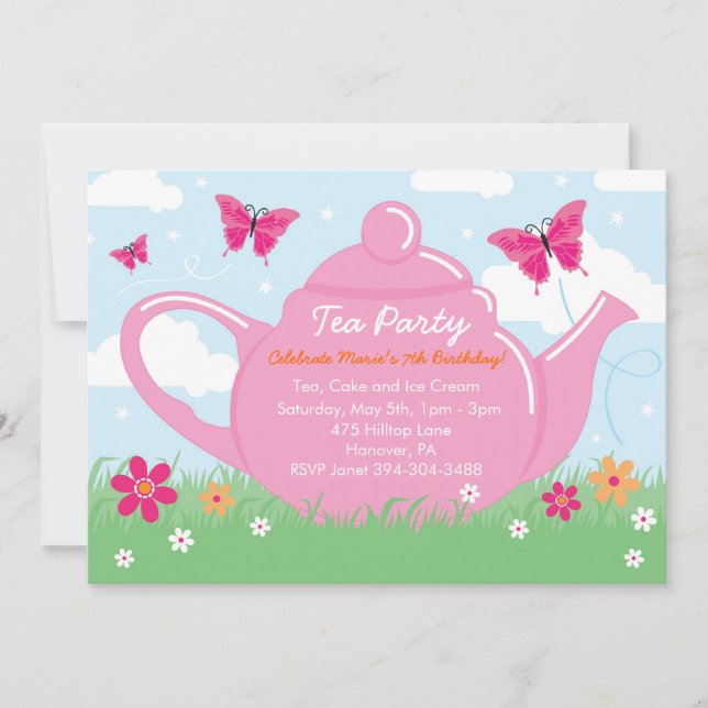 Invitaciones a la fiesta del té (Anverso)