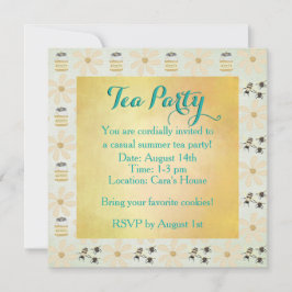 Invitaciones a la Fiesta del Té de Abeja y Flor