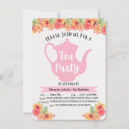 Invitaciones a la fiesta del té para niñas