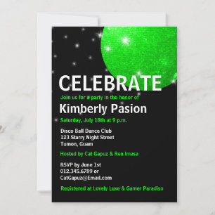 Invitaciones a la fiesta Disco Ball
